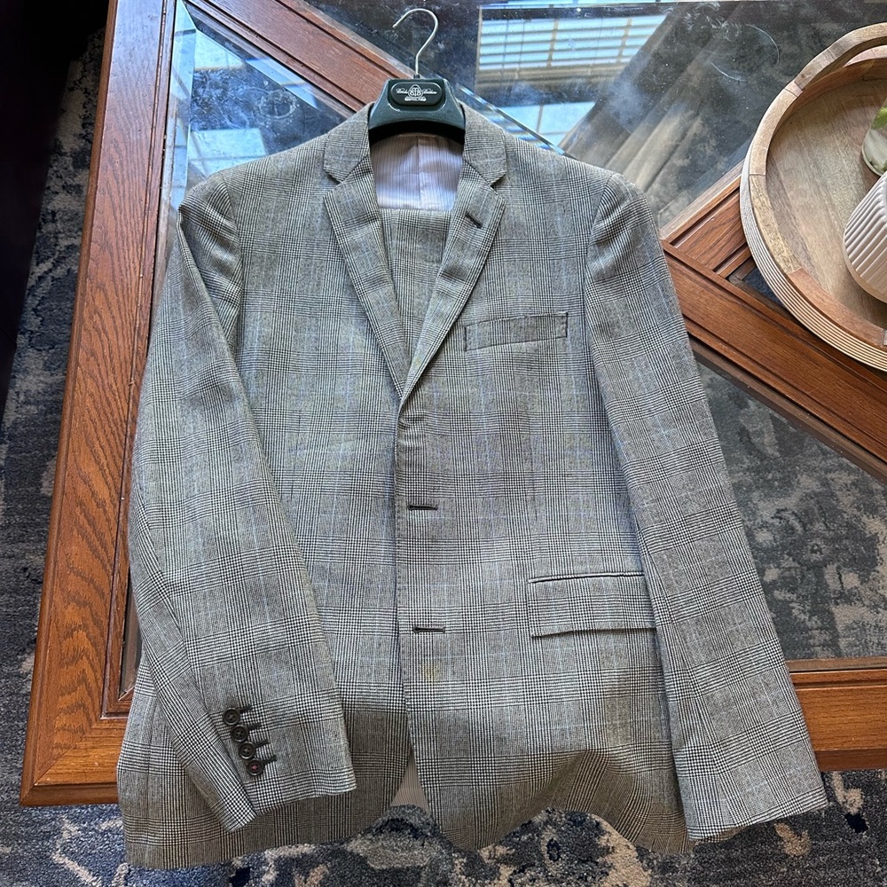 Brooks Brothers Red Fleece Black/Blue Glen Plaid Suit